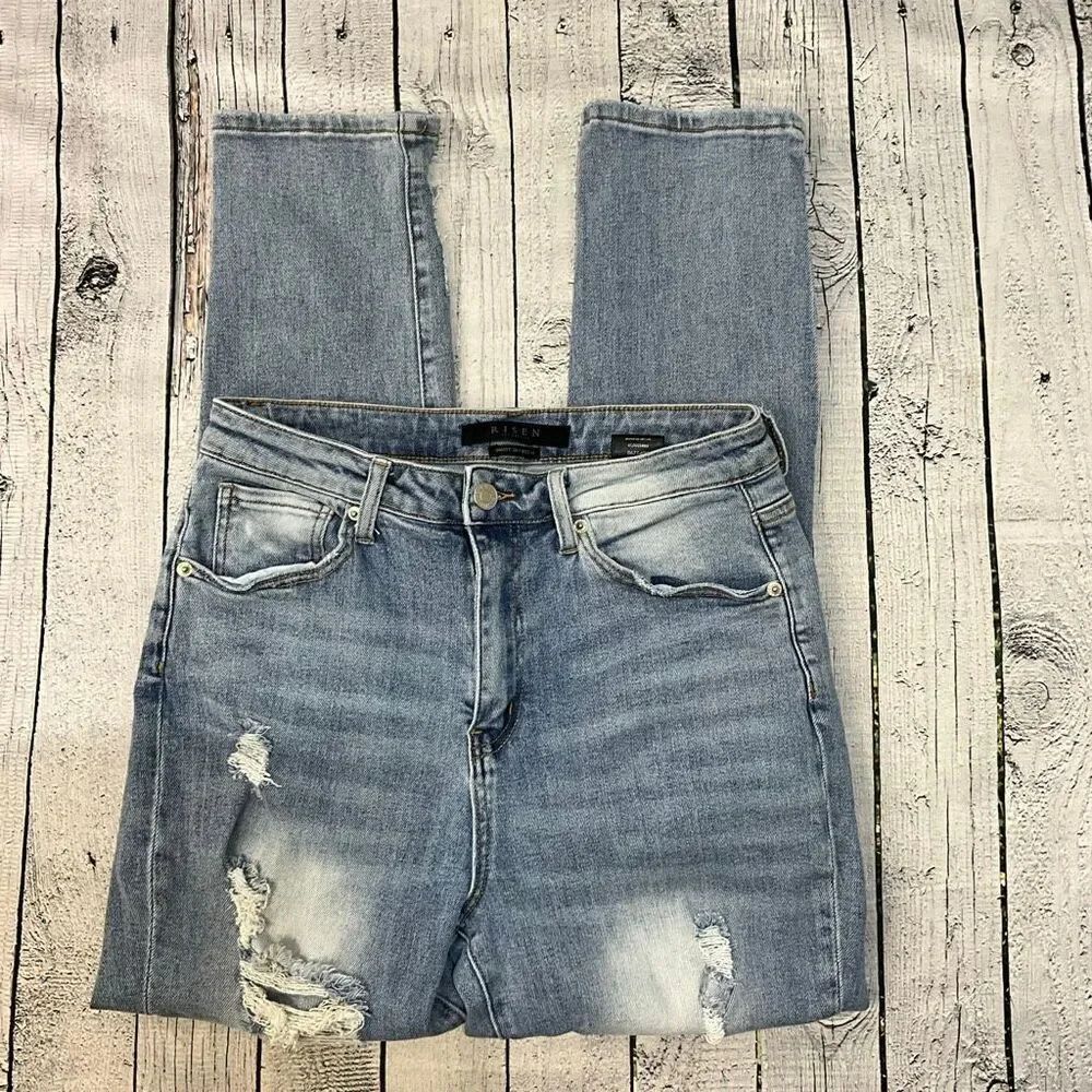 RISEN Los Angeles High Rise Distressed Jeans